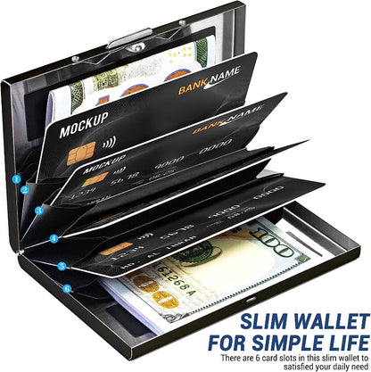 RFID Blocking Credit Card Holder | Slim Metal Wallet