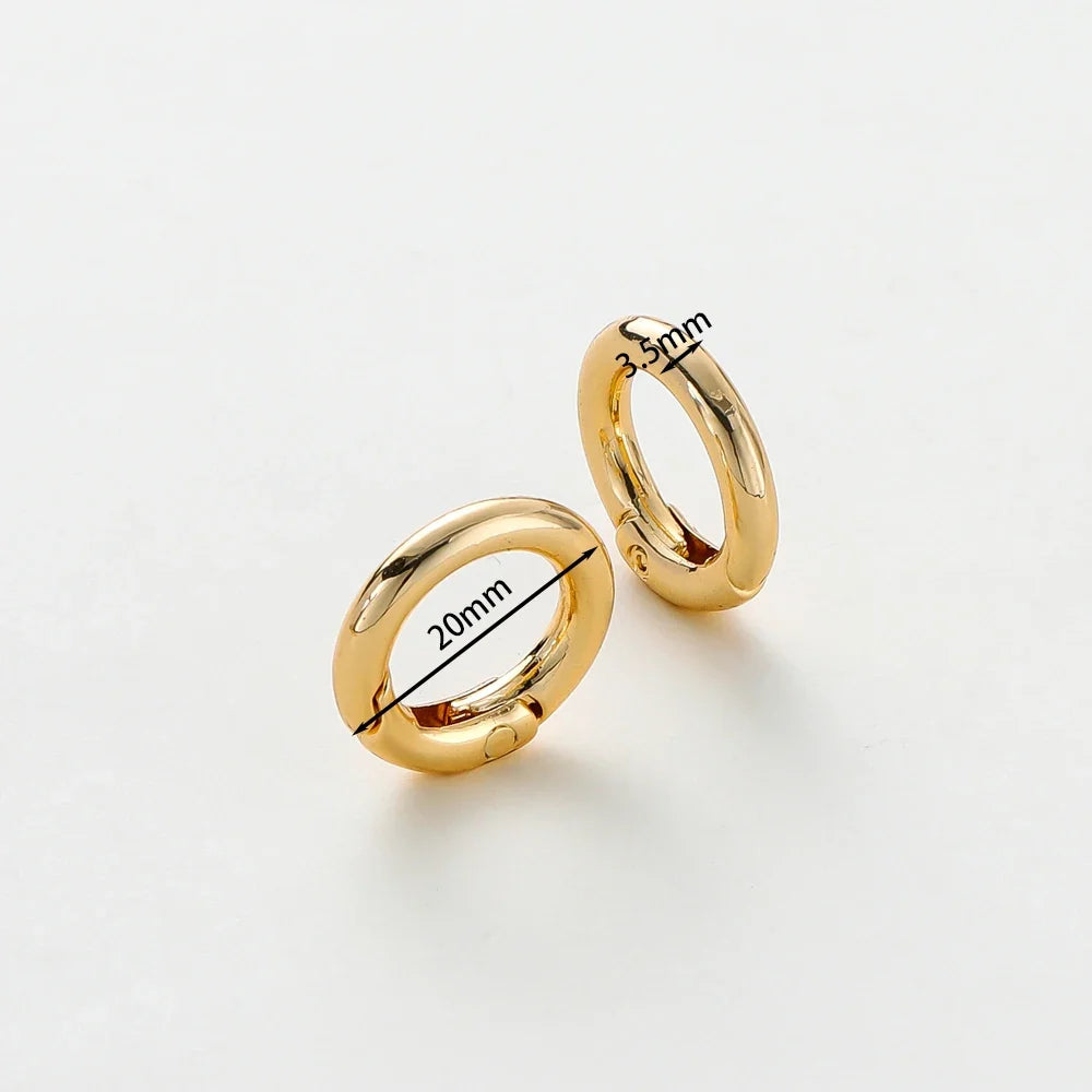 5Pcs 20mm 14K 18K Gold Plated O Ring Spring Clasps Openable Round Keychain Hook Charms Pendants Connector For DIY Jewelry Making