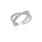 Ladies Flower Open Rings For Women Stainless Steel Cubic Zircon Flower Open Adjustable Ring Jewelry Students Girl Gift