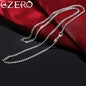 925 Sterling Silver Necklace 16/18/20/22/24/26/28/30 Inches Classic 2MM Flat Sideways chain for Women Men Jewelry Gift party