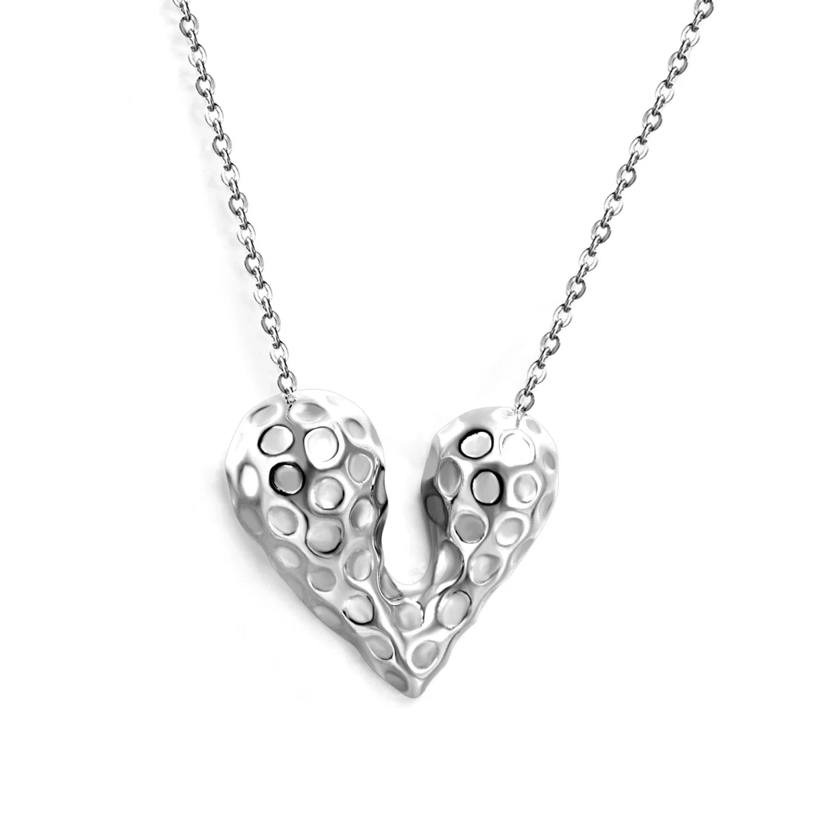 ASONSTEEL Heart Pendant Necklace | Romantic Gold Stainless Steel Choker for Women