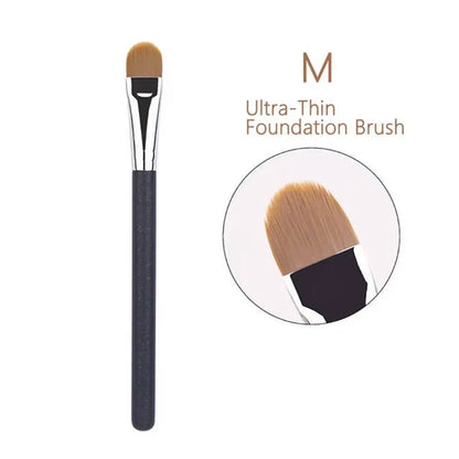 Flat Round Ultra-thin Foundation Concealer Makeup Brush | Professional Contour Liquid Cream Make-up Tool 4 Sizes