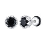 Unisex Black Onyx Screw Stud Earrings | Stainless Steel Retro Earrings for Men and Women