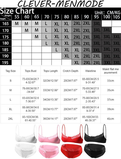 Men's Sexy Lace Bra Bikini Clever-MenMode