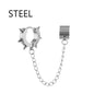 Punk Cross Pendant Clip Earring | Unisex Metal Chain Tassel Ear Cuff