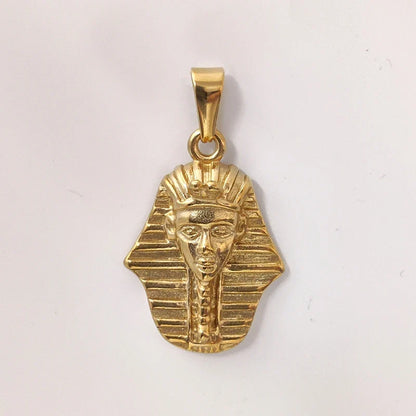 18K Gold Plated Stainless Steel Pendant Vintage Egyptian Pharaoh Portrait Lion Skull & Ghost Hand Charms Trendy Jewelry