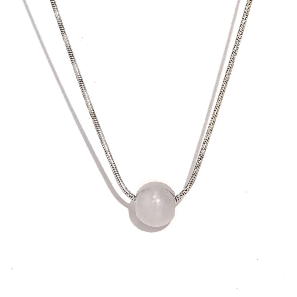 Minimalist Round Bead Necklace | Stainless Steel Handmade Chain for Women