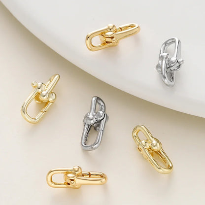 2Pcs/Pack 14/18K Gold Plated Spring Clasps Brass U Shape Lobster Clasp Connector for DIY Jewelry Bracelet Making Accessories