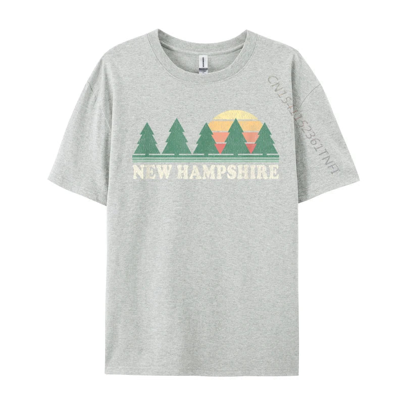 New Hampshire NH Vintage Retro 70s Cosie Men's Fashionable Custom Tees O Neck Pure Cotton Top T-Shirts Casual T-Shirts