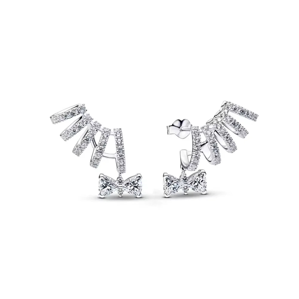 2026 New 925 Silver Elephant Cherry Blossom Butterfly Heart Earrings, a delicate choice for women's fashion jewelry