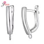 Fashion DIY Cubic Zirconia Earrings Hook Rhinestone 925 Sterling Silver Earring Findings For Handmade Jewelry Accessories