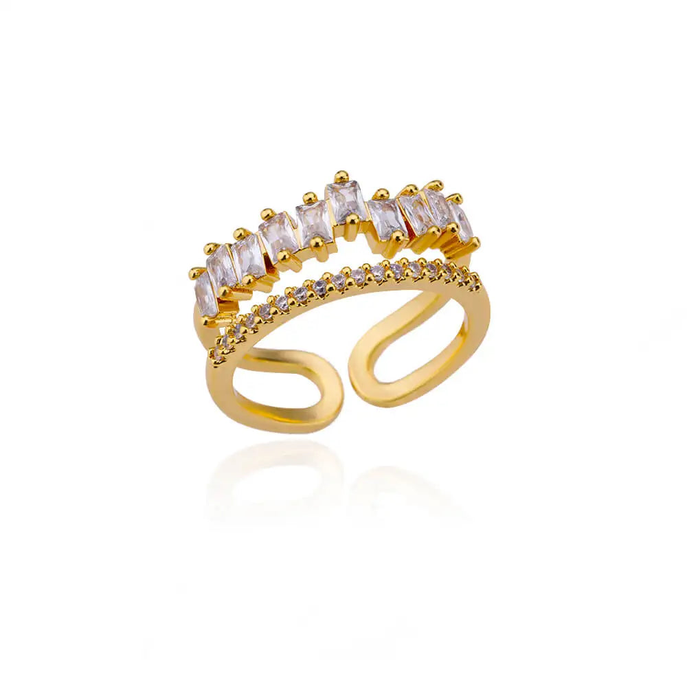 Luxury Rose Flower Zircon Rings For Women Gold Color Stainless Steel Fashion Butterfly Ring 2023 Wedding Aesthetic Jewerly Gift