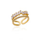 Luxury Rose Flower Zircon Rings For Women Gold Color Stainless Steel Fashion Butterfly Ring 2023 Wedding Aesthetic Jewerly Gift