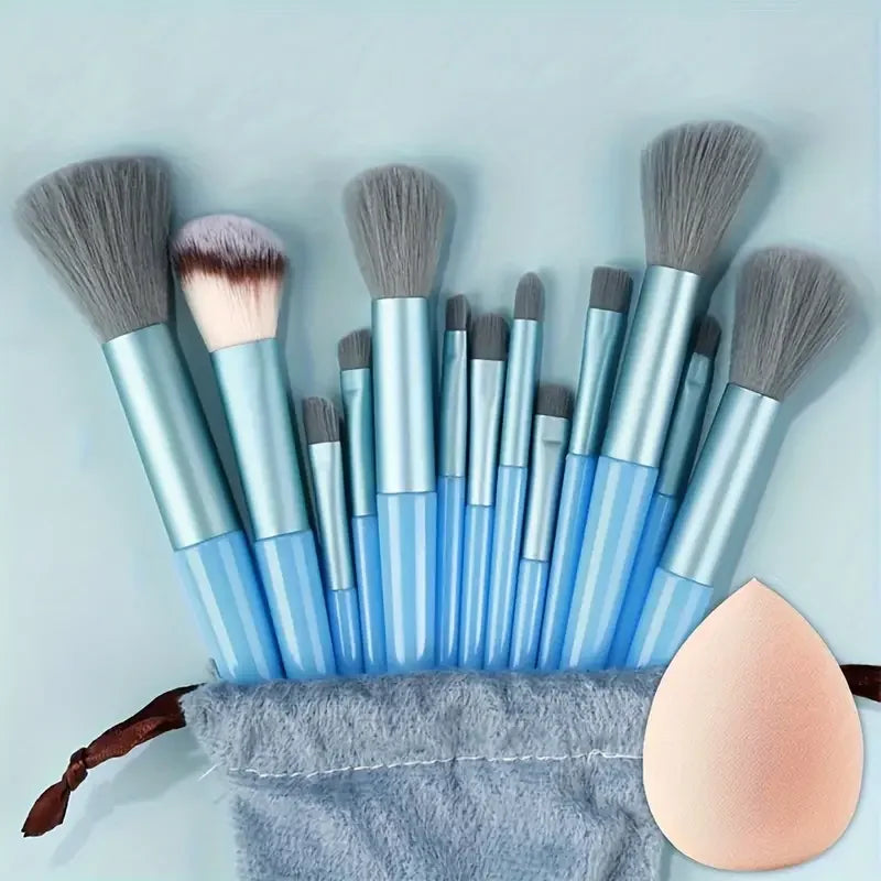 13-Piece Makeup Brush Set | Soft Fluffy Foundation Blush Highlighter Brush Kit