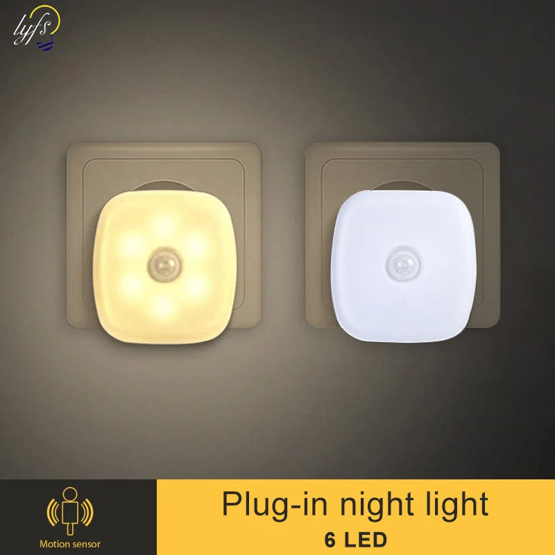 LED Night Light Plug-In with Motion Sensor | Small Wireless Night Lamp for Room Corridor Closet