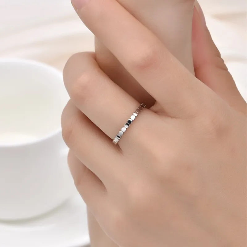 2mm Thin Stainless Steel Round Eternity Ring Wedding Band for Women Girl Size 5-10