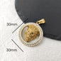 Men's Rock Hip Hop Crystal Inlay Lion Head Pendant Fashion Creative Stainless Steel Gold Color Party Club Charm Jewelry