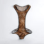 Leopard Men's Bodysuits Building Shapers Tights Men Singlet Underwear Bikini Sexy Men T-Back Jumpsuit Stretch Thongs Jockstrap