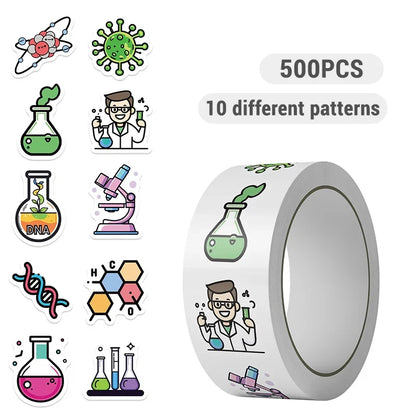 500PCS Chemistry Biology Experiment Decals | Waterproof Vinyl Science Stickers for Lab