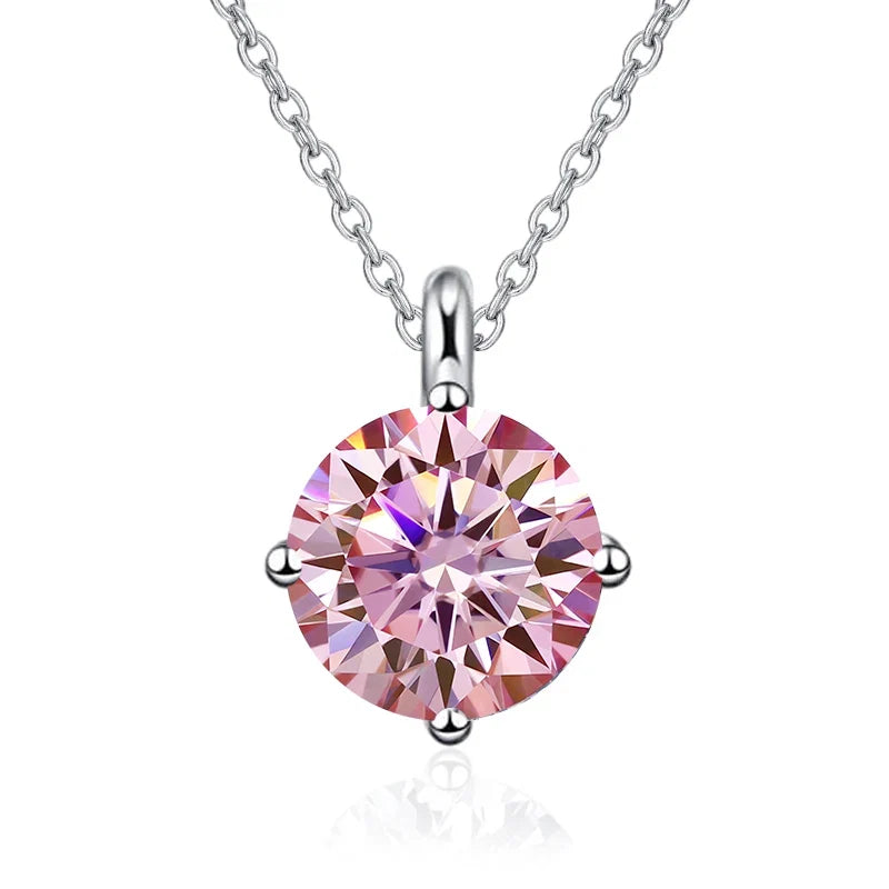 NeeTim 1CT 2CT Real Moissanite Pendant Necklace For Women Top Quality 925 Sterling Silver Wedding Party Bridal Luxury Jewelry