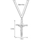 Stainless Steel Jesus Cross Necklace For Women Men Gold Color Caravaca Angels Crucifix Charm Choker Rapper Jewelry Hip Hop Gift