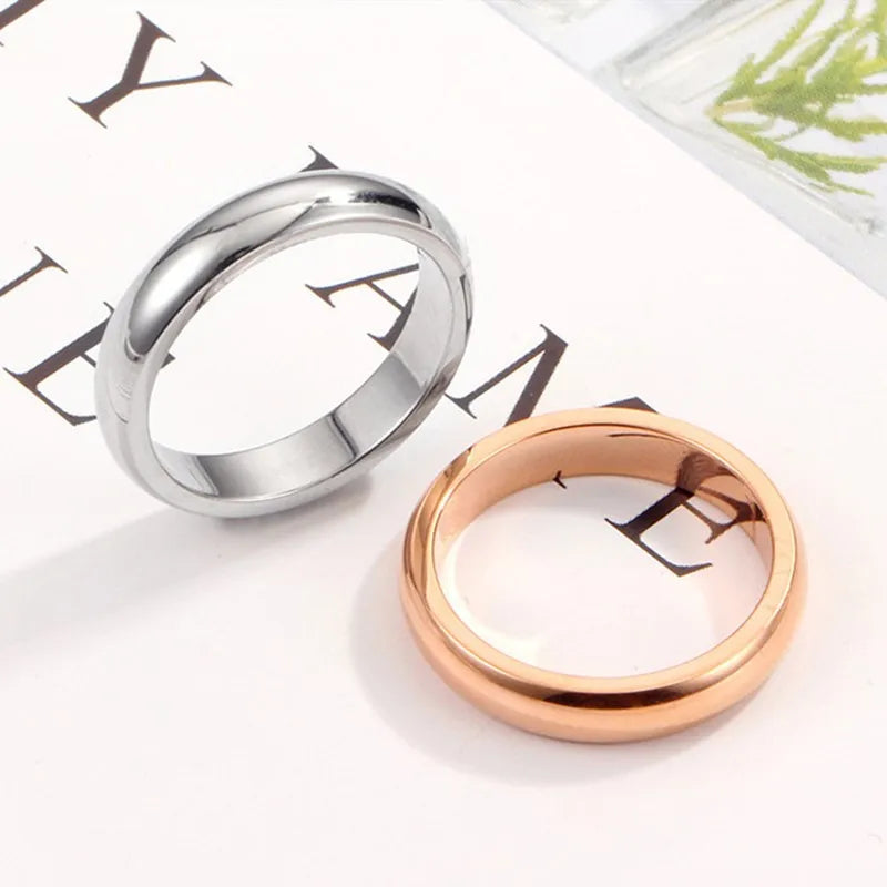 4mm Stainless Steel Plain Comfort Fit Wedding Band Ring for Women Men Size 4-12