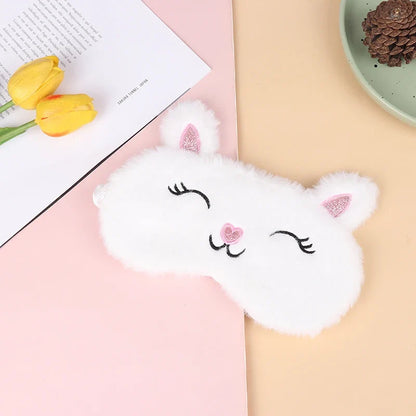 Plush Cat Eye Mask for Sleep | Soft Travel Blindfold