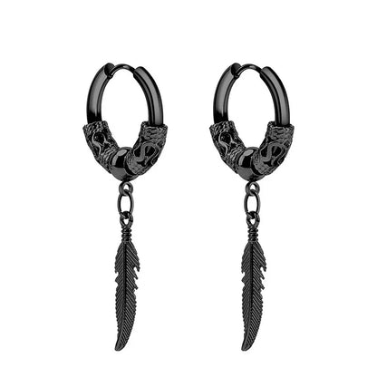 Punk Stainless Steel Stud Earrings Set | Unisex Hip Hop Piercing Jewelry