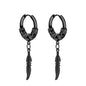 Vintage Punk Stainless Steel Stud Earrings for Men Women | 1 Pair Black Earrings Set