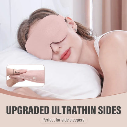 3D Contoured Sleep Mask | Memory Foam Blackout Eye Shade for Deep Rest