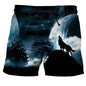 Wolf animal fashion men beach sexy bodybuilding shorts quick dry pants harajuku fitness board surf casual gym men homme