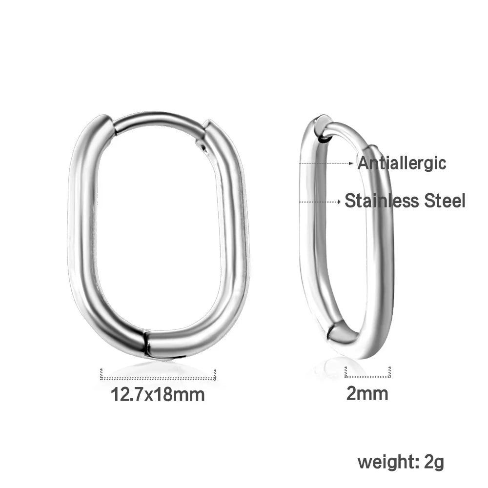 LUXUSTEEL Simple Hoop Earrings | Anti-Allergy Stainless Steel for Women