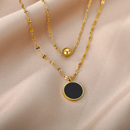 Hollow Geometric Oval Necklaces For Women Stainless Steel Gold Color Oval Pendant Necklace Party Christmas Jewelry Gift Femme