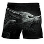 Wolf animal fashion men beach sexy bodybuilding shorts quick dry pants harajuku fitness board surf casual gym men homme