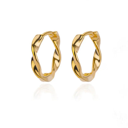 Vintage Round Stainless Steel Hoop Earrings For Women Gold Plated Earring 2023 Trending Statement Ear Jewelry Christmas Gift