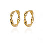 Vintage Round Stainless Steel Hoop Earrings For Women Gold Plated Earring 2023 Trending Statement Ear Jewelry Christmas Gift
