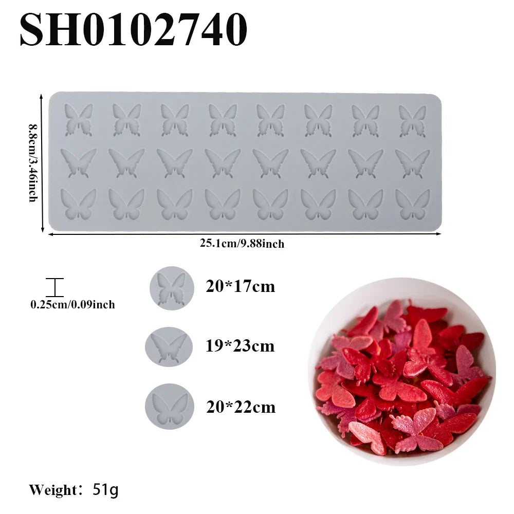 Fishbone Butterfly Geometric Lines Sugarcraft Silicone Pad | Lace Mat for Chocolate and Fondant