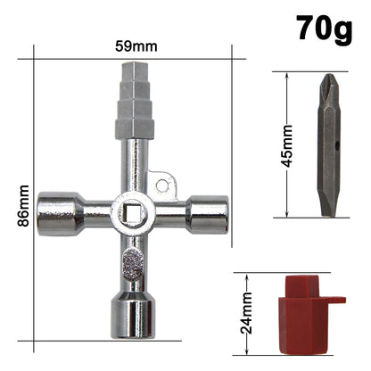 4in1 Silver Key Wrench Set | Electrical Elevator Control Cabinet Screwdriver Tool