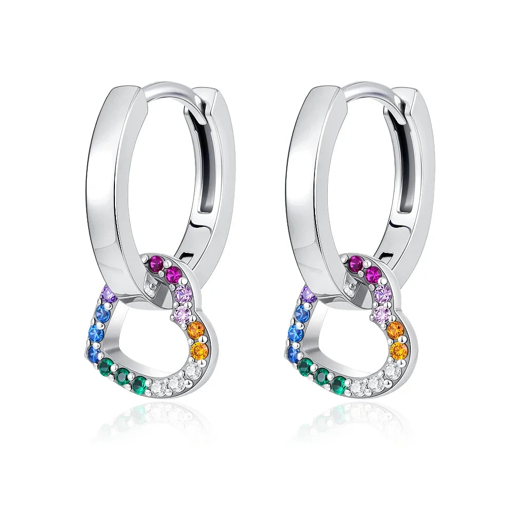2026 New 925 Silver Elephant Cherry Blossom Butterfly Heart Earrings, a delicate choice for women's fashion jewelry