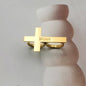 Custom Cross Ring Two Finger Ring Engraving Name Silver Stainless Steel Ring Men Knuckle Jewelry Personalized Gift for Boyfriend