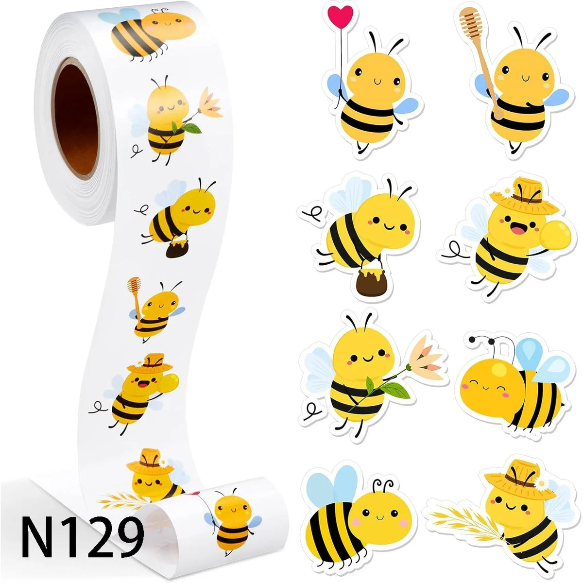 100-500 Animal Stickers Roll | Small Decorative Labels for Photocards and Gifts