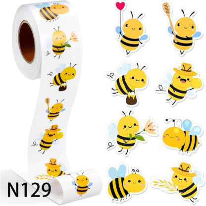 100-500 Animal Stickers Roll | Small Decorative Labels for Photocards and Gifts