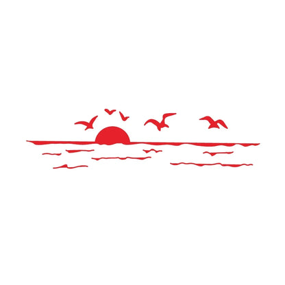 Sunset Over Ocean Scene RV Camper Decal | Beach Sunset Vinyl Sticker for Car Window Laptop Decor