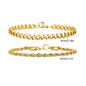 Men's Stainless Steel Chain Bracelets Set | 2pcs Silver Gold Black Twist Rope & Cuban Link