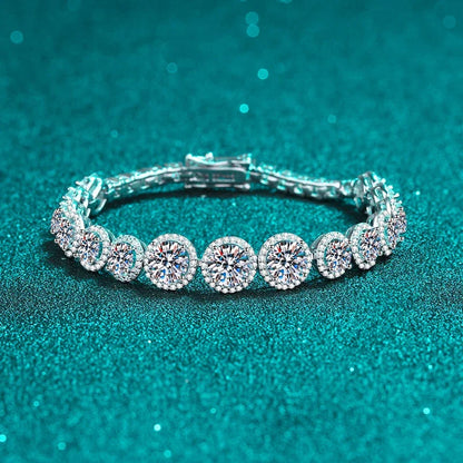 NeeTim D Color Moissanite Tennis Bracelet 925 Sterling Silver with White Gold Plated Shiny Bracelets Chian for Women Wholesale
