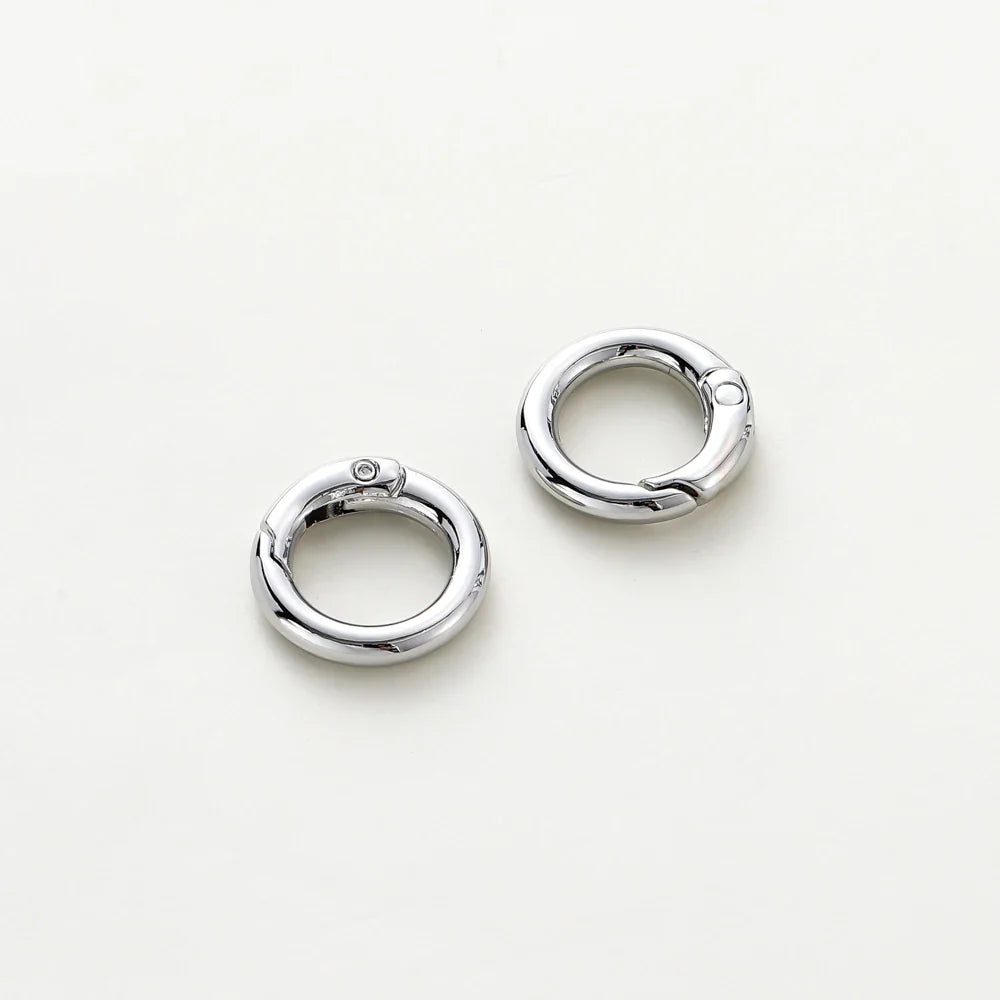5Pcs 20mm 14K 18K Gold Plated O Ring Spring Clasps Openable Round Keychain Hook Charms Pendants Connector For DIY Jewelry Making