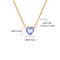 Stainless Steel Birthstone Pendant Necklace for Women Fashion Heart Crystal Zircon Charm Clavicle Chain Birthday Party Jewelry