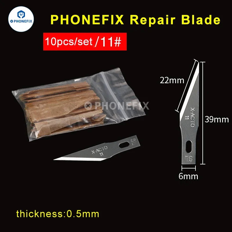 10pcs Precision Scalpel Knife Blades Set | Non-Slip Metal Engraving Craft Knives for Phone PCB DIY Repair