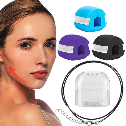 Jawline Exerciser with Storage Box | Silicone Chew Bite Trainer for Facial Muscle Toning