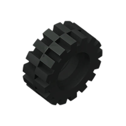 Gobricks GDS-1071 Tire 15mm D. x 6mm Offset Tread Small | Compatible Building Block Wheel